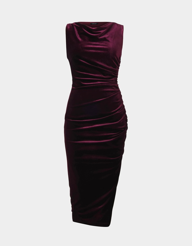 Forcast - Cory Draped Midi Dress