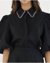 Amelius - Chloe Stitch Detail Linen Shirt