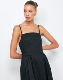 AERE - Gabriella Linen Midi Dress