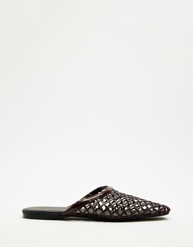 AERE - Woven Leather Slip on Mule