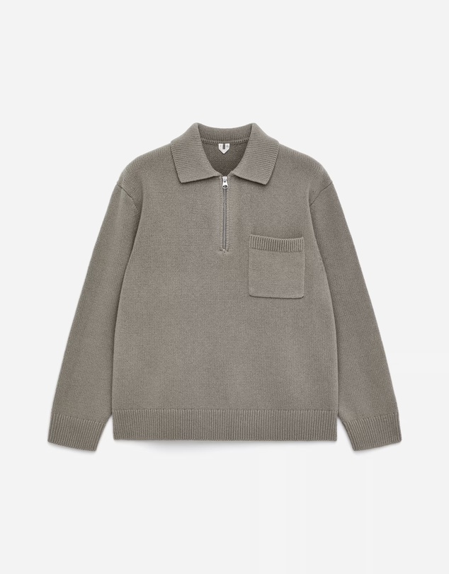 ARKET - Knitted Wool Zip Polo Shirt