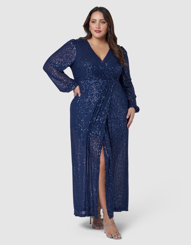 Pink Dusk by Curve Project - All I Want Sequin Maxi Dress