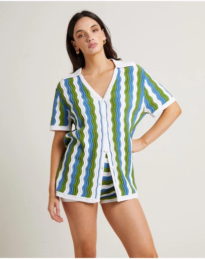 Subtitled - Cher Knit Shirt Mini Dress