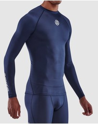 SKINS - SKINS Compression Men's Series-1 Active Long Sleeve Top Navy Blue