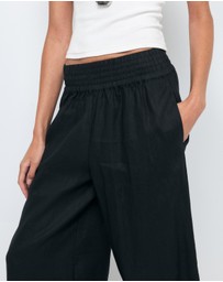 AERE - Tori Cropped Linen Pants