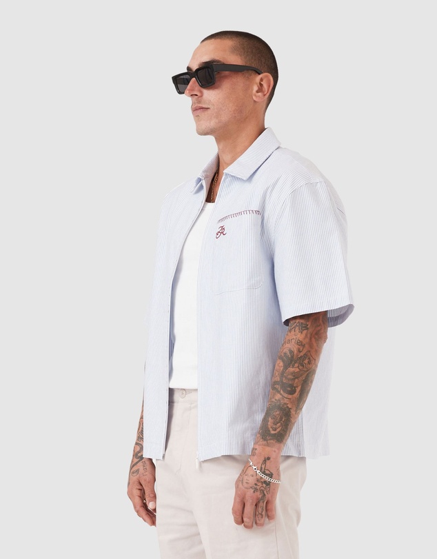 Zanerobe - Boxy SS Overshirt 2.0 Blue Stripe