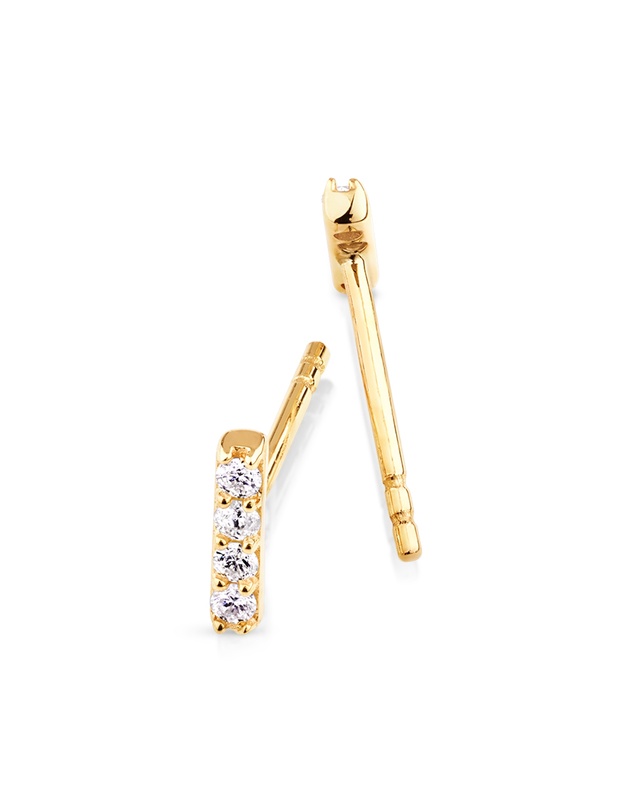 Michael Hill - Bar Stud Diamonds Earrings in 10kt Yellow Gold