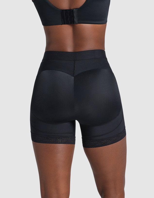Leonisa - Mid-Rise Bottom-Lifting Shaper Shorts with Lace