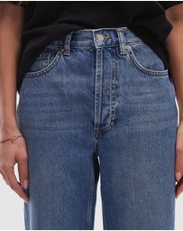 TOPSHOP - High Rise Straight Kort Jeans