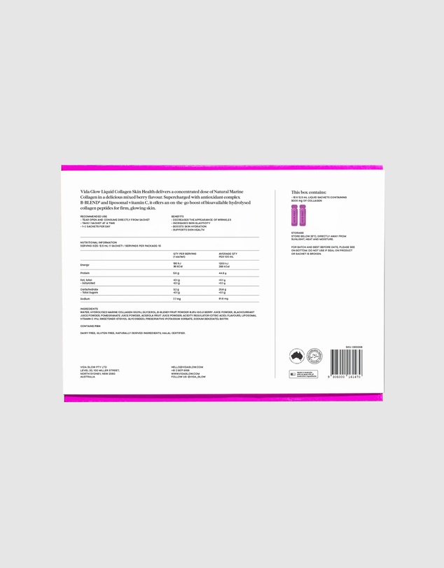 Vida Glow - Liquid Collagen Skin Health - Mixed Berry