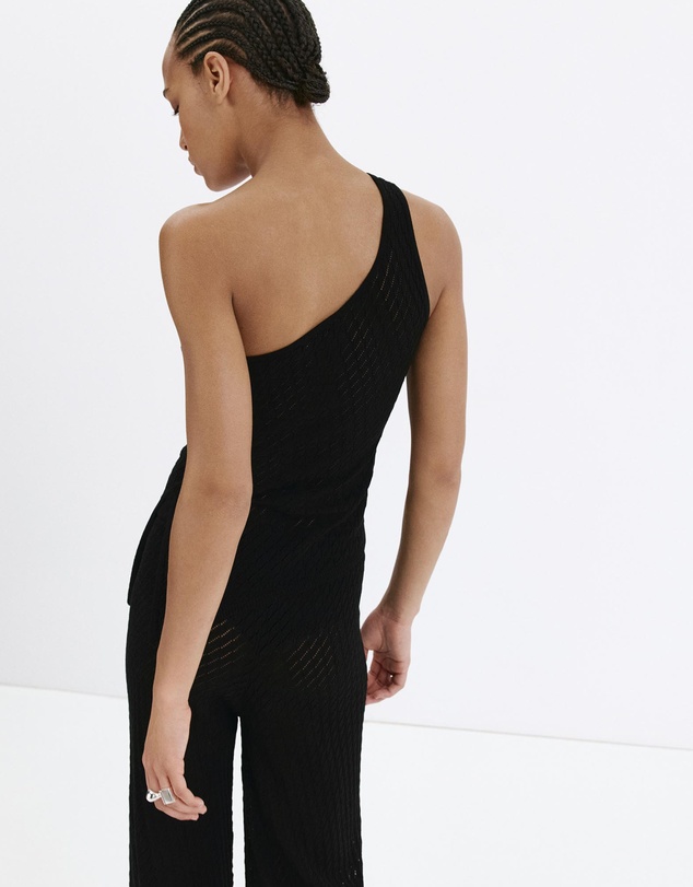 M.N.G - Asymmetric Openwork Knit Top
