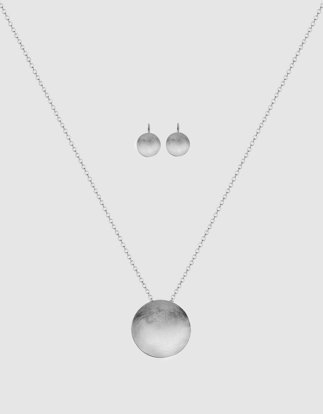 Elli Jewelry - Jewelry Set Basic Geo Circle Brushed 925 Sterling Silver