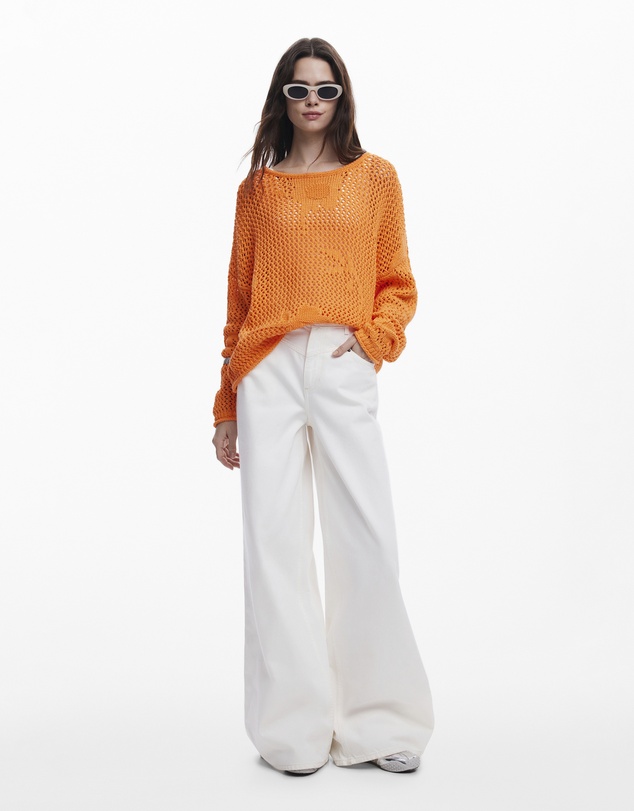 Desigual - Flowy openwork sweater