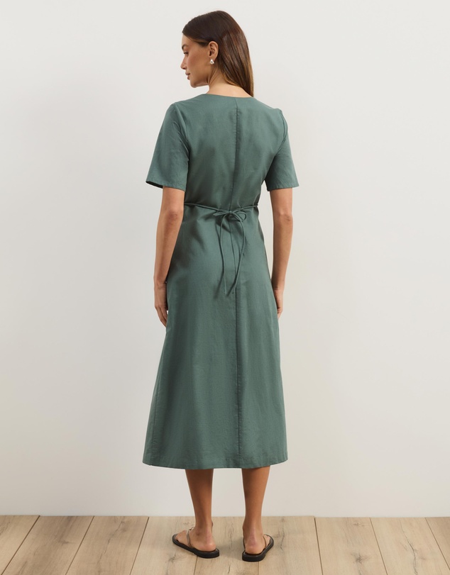Atmos&Here - Alice Asymmetric Wrap Midi Dress