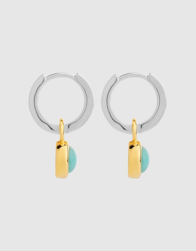 Najo - Solace 2-Tone Amazonite Huggie Earring