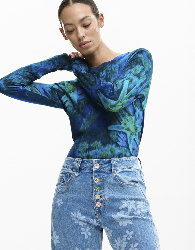Desigual - Floral denim pants