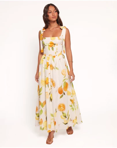Petal & Pup - Mirea Midi Dress - Lemon Print