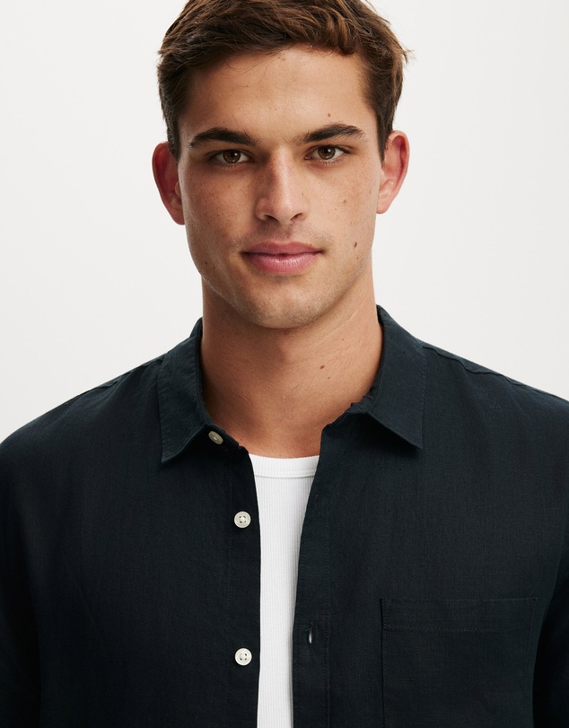 Cotton On - Relaxed Linen Short Sleeve Shirt