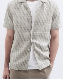 UNISON - Linen Geo Print Resort Shirt