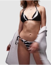 TOPSHOP - Printed Bikini Bottoms With Tie Side Ring Detailing