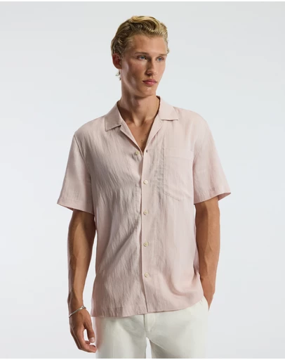 Calibre - Washed Twill Short Sleeve Shirt Musk