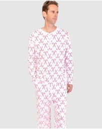 Sant And Abel - Men's Candy Cane Henley Top