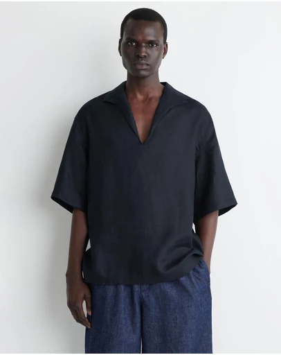 COS - Open-Collar Linen Shirt