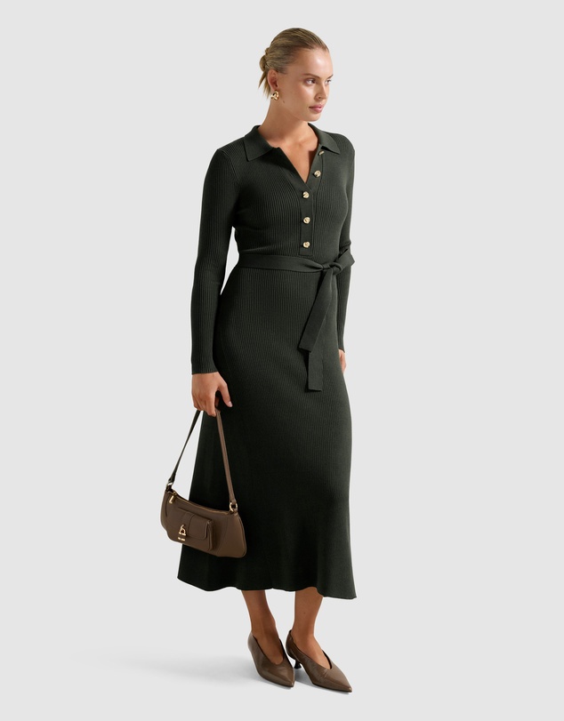 Forever New - Kelani Belted Knitted Midi Dress