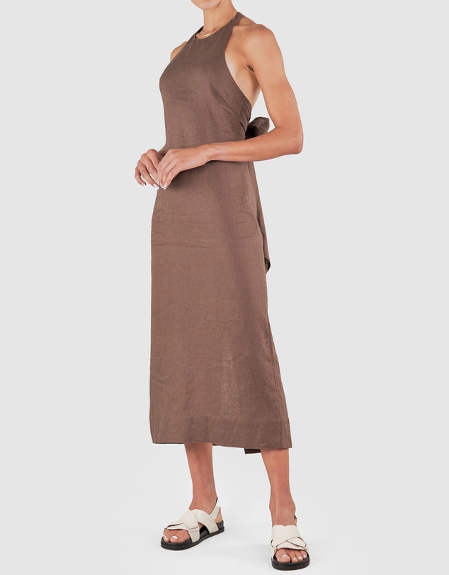 Amelius - Santa Cruz Linen Halterneck Dress