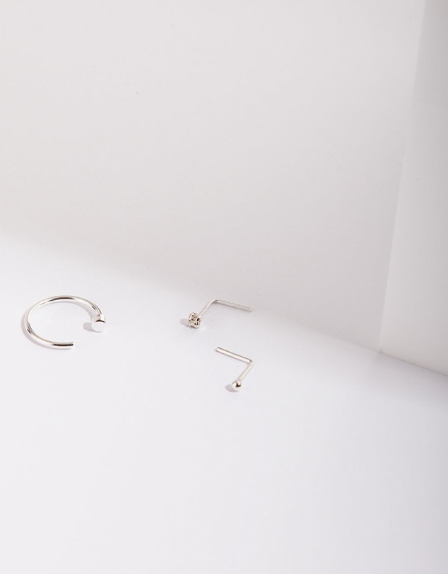 Lovisa - Sterling Silver Ball Diamante Nose Ring