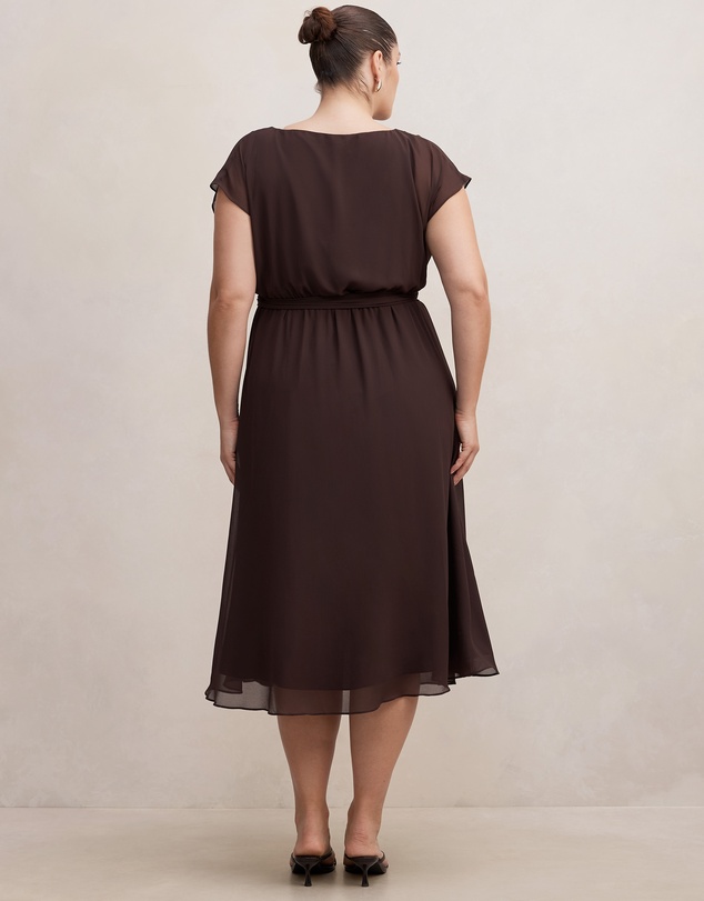 Forever New Curve - Jane Curve Sheer Draped Midi Dress