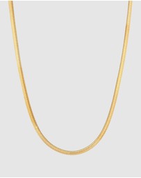 Elli Jewelry - Necklace Snake Flat Elegant Herringbone Trend Blogger in 925 Sterling Silver Gold Plated