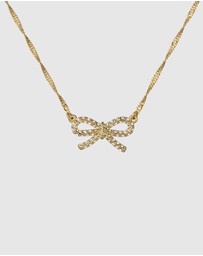 Ted Baker - RIBAH: Crystal Ribbon Bow Pendant Necklace
