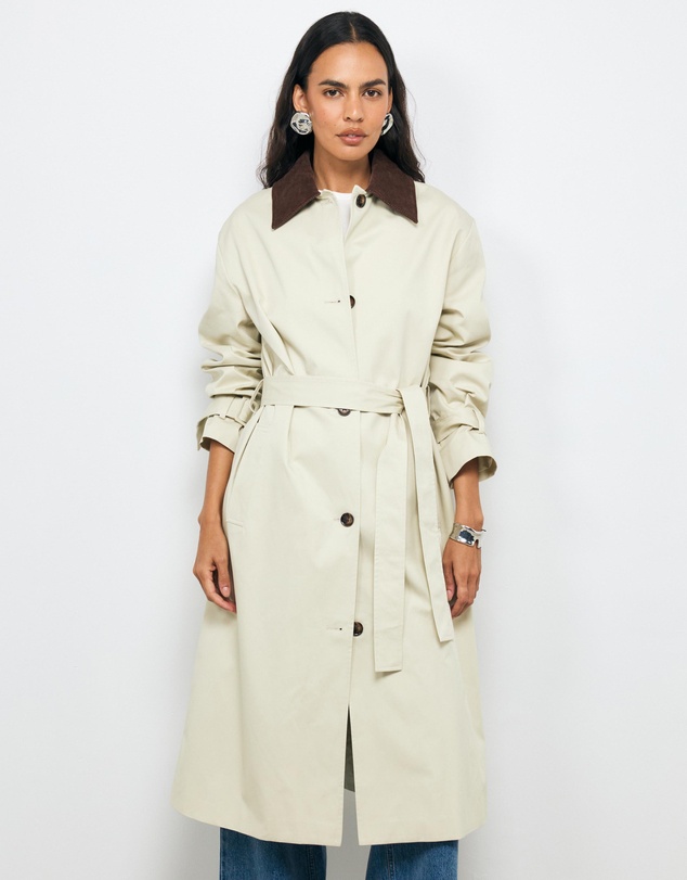 AERE - Organic Cotton Belted Trench Coat