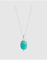 Najo - Fleur Silver Amazonite Necklace (45cm+ext)