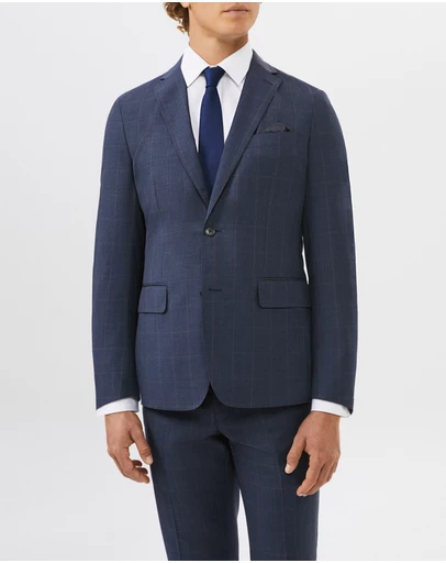Van Heusen - Wool Blend Windowpane Suit Jacket