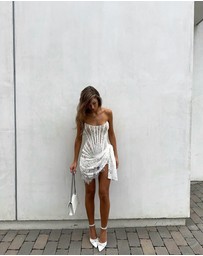Heiress Beverly Hills - Lace Corset Draped Mini Dress