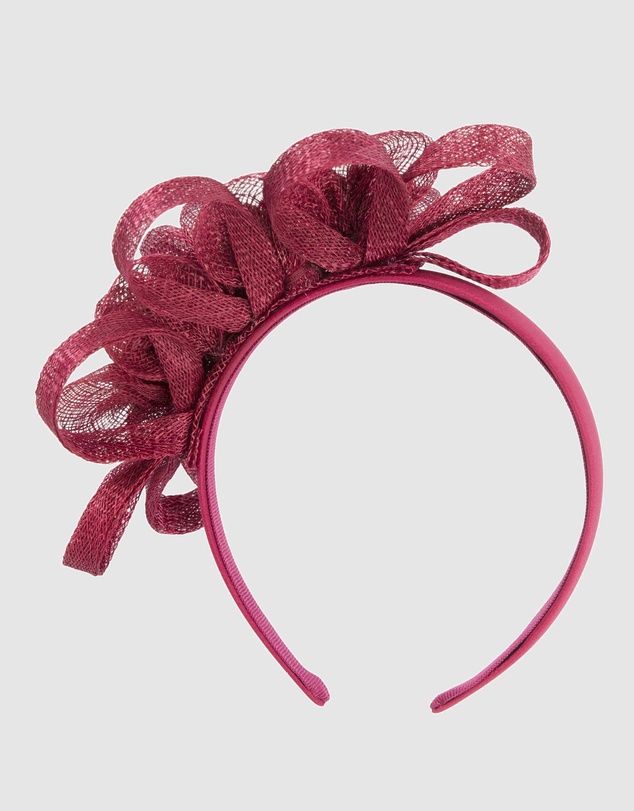 Max Alexander - Small Wine Sinamay Flowers Fascinator