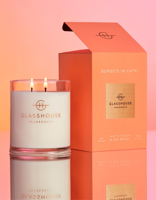 Glasshouse Fragrances - Sunsets In Capri 380g Soy Candle