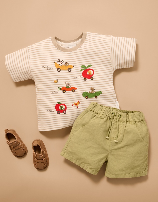 Purebaby - Garden Cars Tee-Kids-Babies
