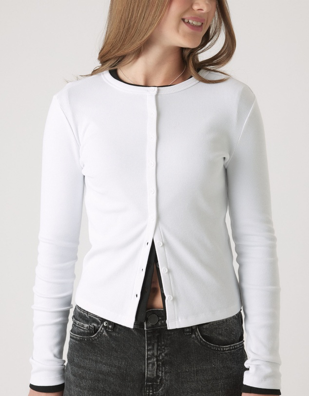 Decjuba Kids - Riley Rib Long Sleeve Tee - Teens