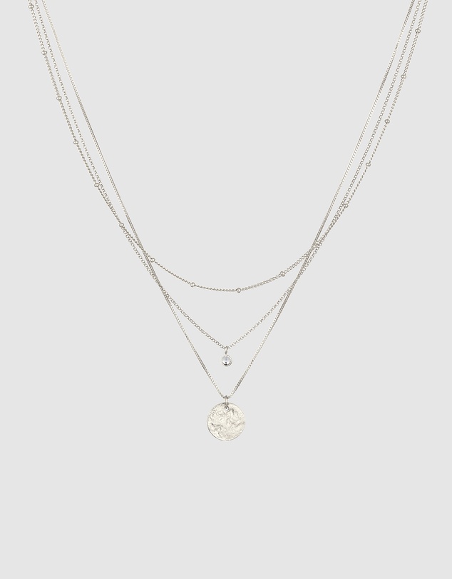 Elli Jewelry - Crystal Disc Layer Necklace in 925 Silver