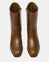 Steve Madden - Bretton Olive Leather Boots