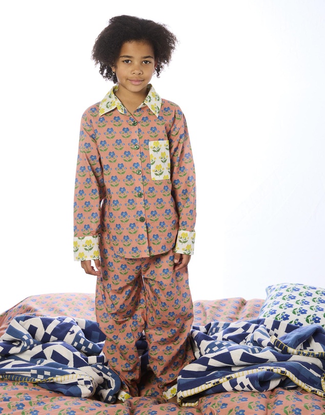 Kip&Co - Kip&Co x Anna Spiro Indian Summer Kids Organic Cotton Long Sleeve Shirt and Pants Pyjama Set