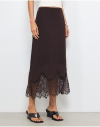 AERE - Alina Lace Trim Slip Skirt
