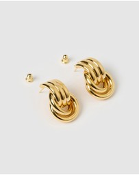Izoa - Fusion Stud Earrings Gold