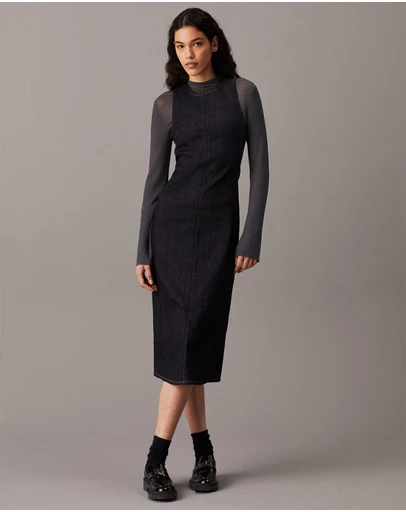 Calvin Klein Jeans - Denim Bodycon Midi Dress