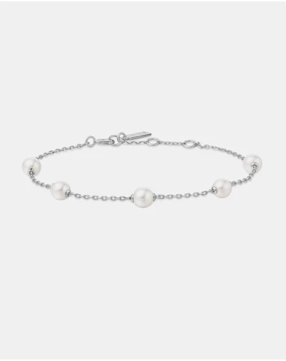 Ania Haie - Ania Haie Silver Pearl Station Bracelet