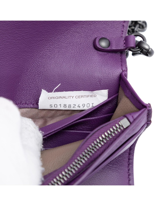 Pre-Loved by Azura Reborn - Pre-Loved Nappa Intrecciato Embroidered Continental Wallet on Chain