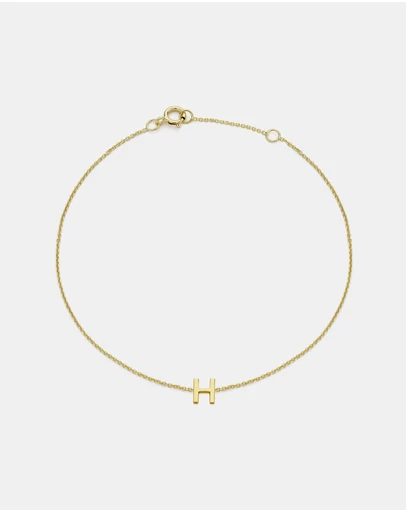 Zoe Olivia - 9K Gold Initial H Bracelet